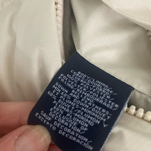 Tommy Hilfiger reversible crème orange puffer coat large